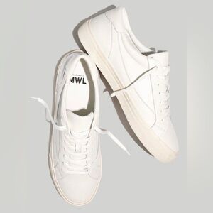 Madwell Sidewalk Classic White Low-Top Sneakers, Color Pale Parchment M 5.5 W 7M